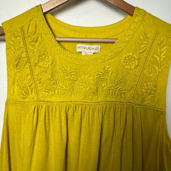 Cynthia Rowley Yellow Sleeveless Top Size Large - Picture 2 of 5